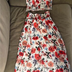 Floral Two-Piece Skirt Set